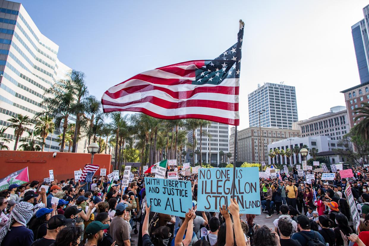 trump LA protest shame