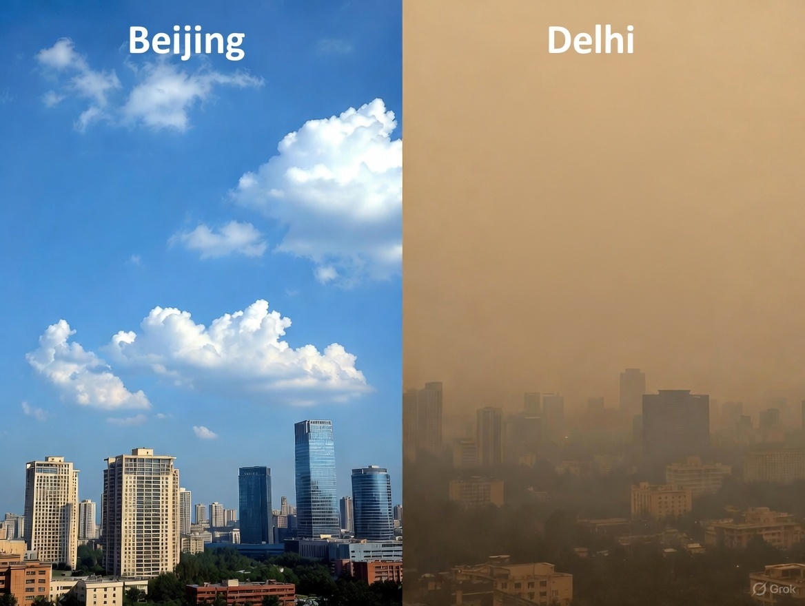 Beijing transformed from the world's smog capital to a city with significantly cleaner air. Here's what Delhi can learn from China's successful strategies to fight air pollution.